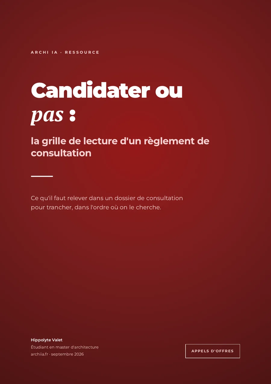 Couverture de la grille « Candidater ou pas : la grille de lecture d'un règlement de consultation »