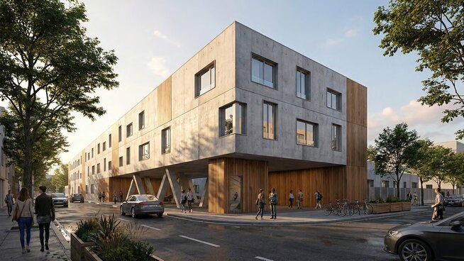 Rendu, logements collectifs en bois