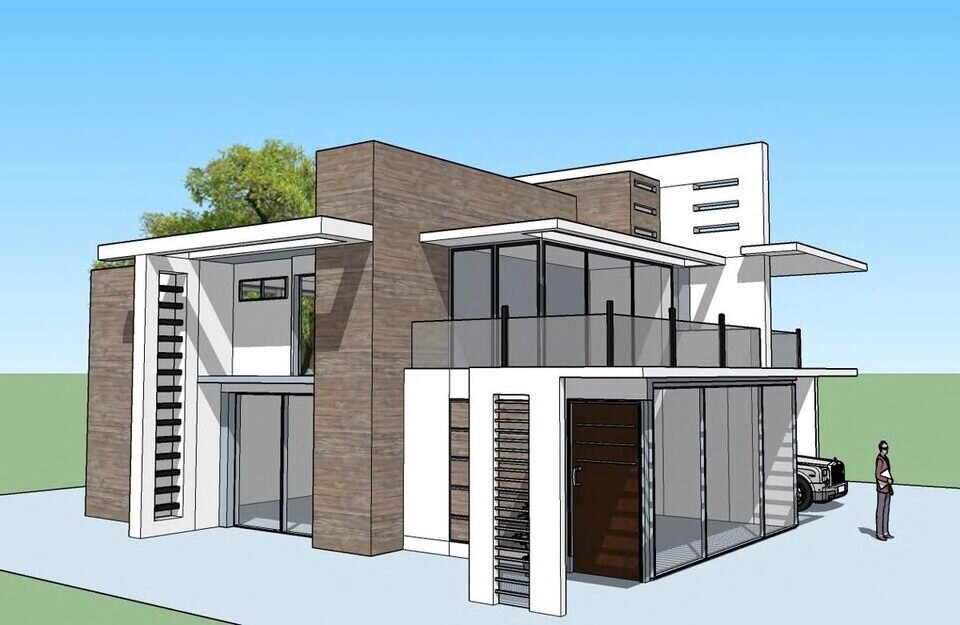 Maquette, maison individuelle contemporaine
