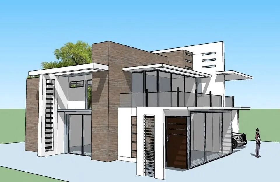 Maquette, maison individuelle contemporaine