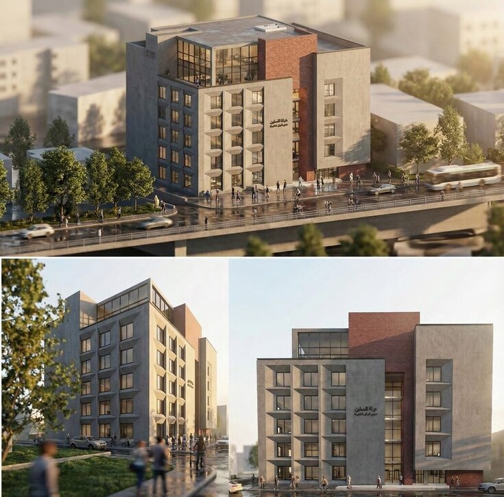 Rendu, ensemble de logements, 2 vues