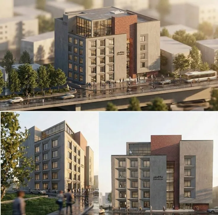 Rendu, ensemble de logements, 2 vues