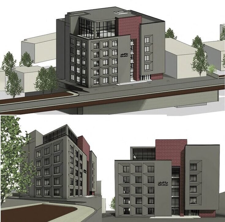 Maquette, ensemble de logements, 2 vues