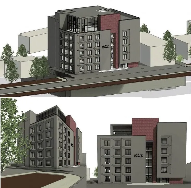 Maquette, ensemble de logements, 2 vues