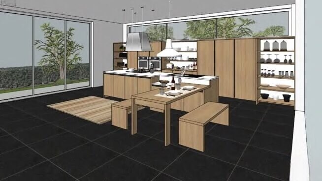 Maquette, cuisine, projet intérieur