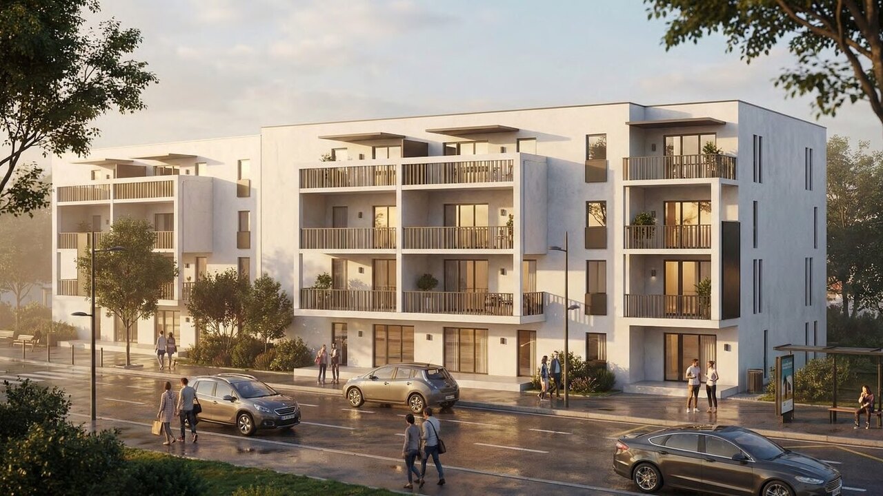 Rendu, logements collectifs, front de rue