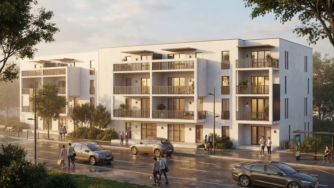 Rendu, logements collectifs, front de rue