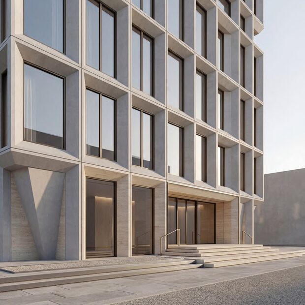 La même modélisation en béton clair. Le contexte est fabriqué pour l'exemple